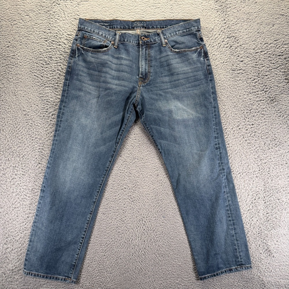 Lucky Brand 221 Jeans Men 38x30 Blue Cotton Denim Straight Faded Workwear Travel